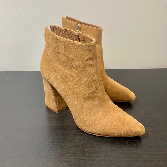 camel suede booties